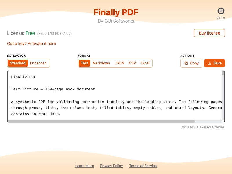 Extension popup screenshot